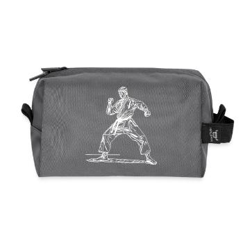 Judo Coach in Fighting Pose - Recycled Toiletry Zip Bag - anthracite - Front