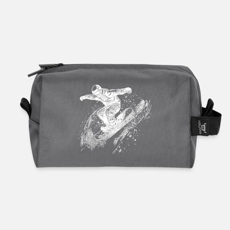 Tiefschnee Snowboard Move Ride Jump Style - Recycelte Kulturtasche - Anthrazit