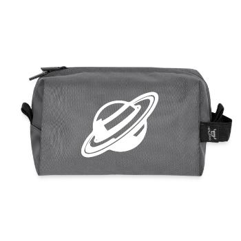 Ringed planet in the solar system universe - Recycled Toiletry Zip Bag - anthracite - Front