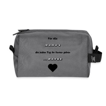 Thank you Mom for giving it to you - Recycled Toiletry Zip Bag - anthracite - Front