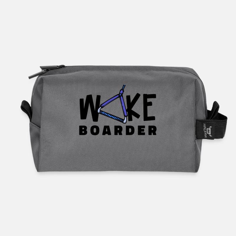 Wakeboard Statement Wasserski Welle Kitesurfer - Recycelte Kulturtasche - Anthrazit
