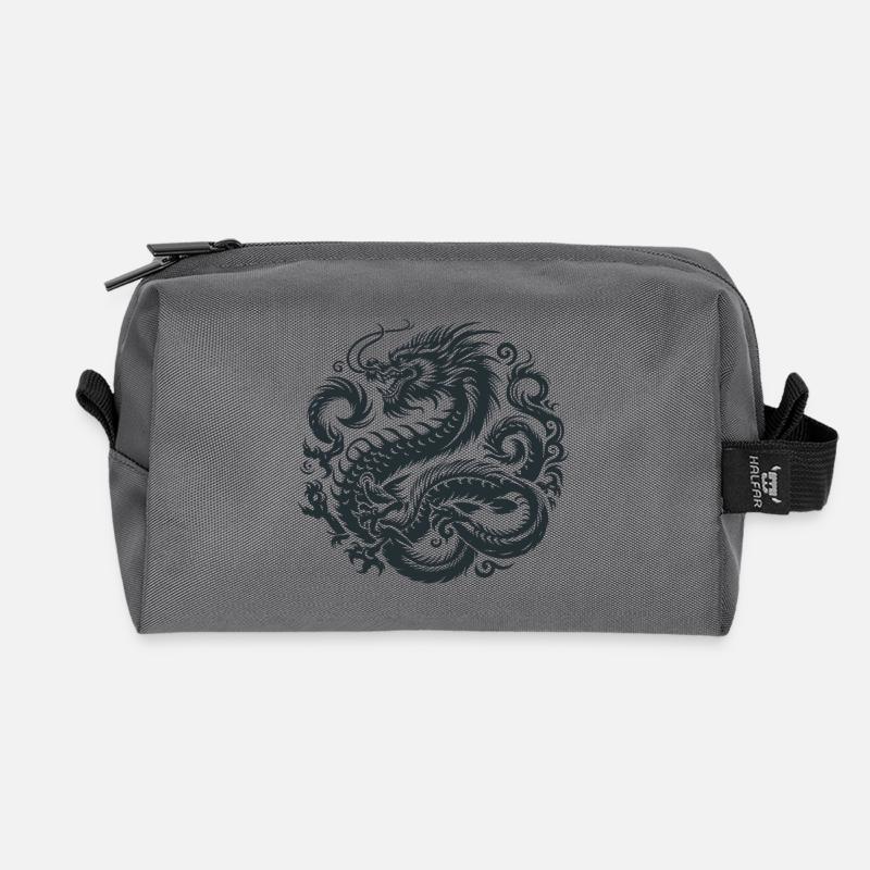 Chinesisches Drachen-Tattoo - Recycelte Kulturtasche - Anthrazit