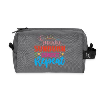 Sunrise, Sunburn, Sunset Repeat - Recycled Toiletry Zip Bag - anthracite - Front