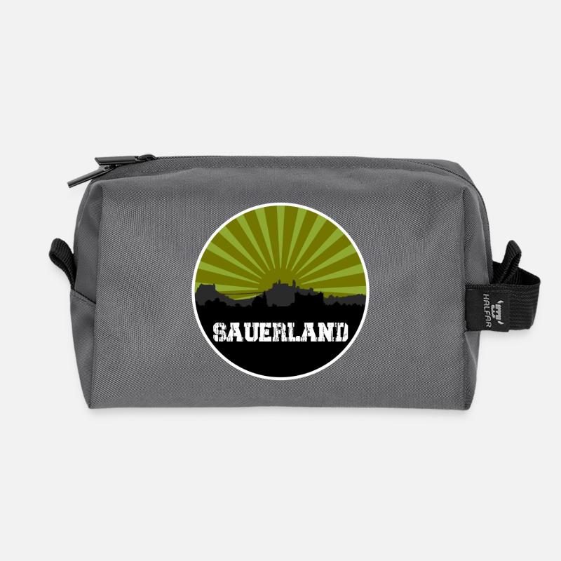 Sauerland Retro Skyline - Recycelte Kulturtasche - Anthrazit