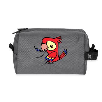 Parrot, Bird, Zoo, Animal, Bird Lover, Pet - Recycled Toiletry Zip Bag - anthracite - Front