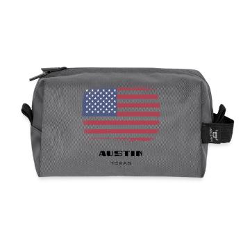 Austin, Texas, USA - Recycled Toiletry Zip Bag - anthracite - Front