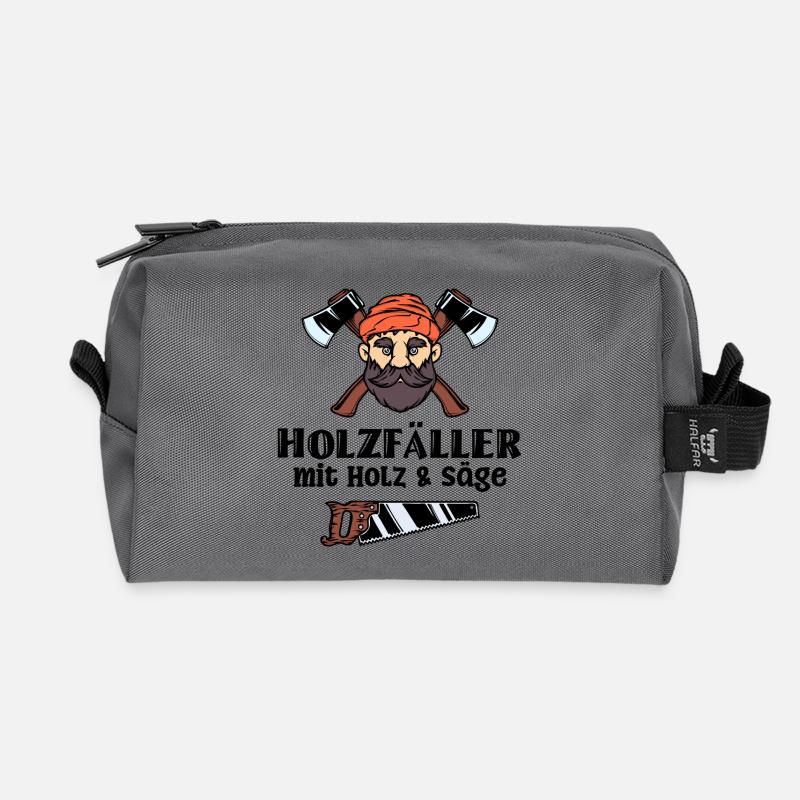 Holzfäller Statement Axt Holz Holzarbeit Motorsäge - Recycelte Kulturtasche - Anthrazit