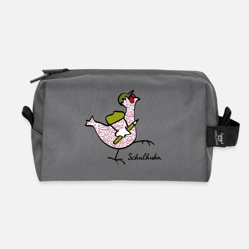 Das Schul-Huhn starke Begleiter im Alltag - Recycelte Kulturtasche - Anthrazit