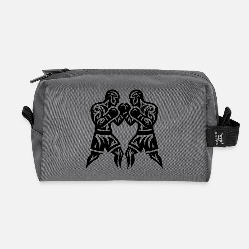 Fist Boxer Tattoo Fighter Sparring Style - Recycled Toiletry Zip Bag - anthracite