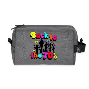 70er Jahre , 70er Party , Back to.....(25) - Recycelte Kulturtasche - Anthrazit - Vorne
