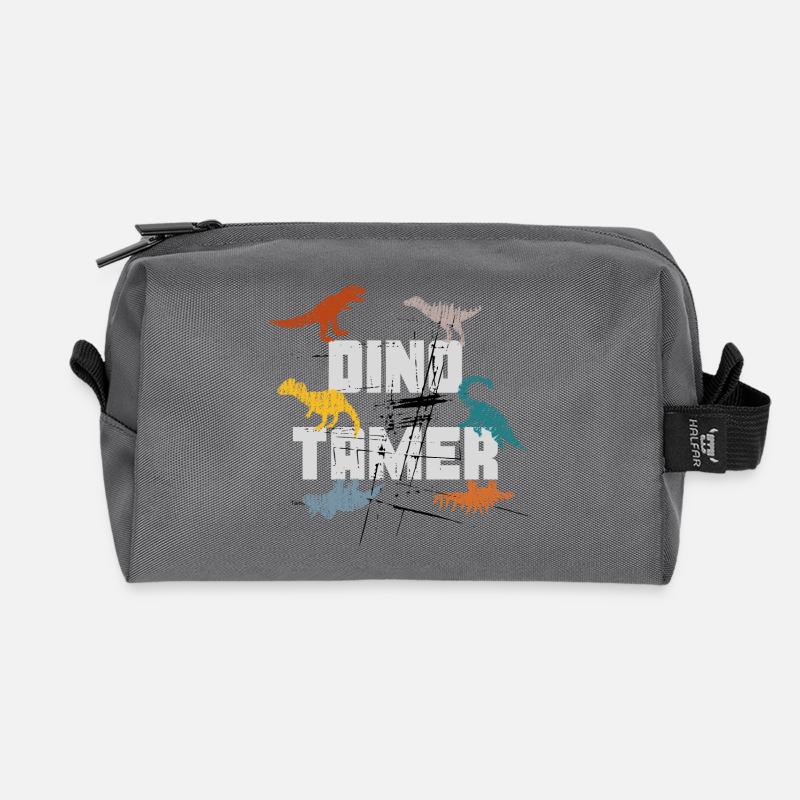 Dinosaurier, Kinder, Lustige Sprüche, Jungen - Recycelte Kulturtasche - Anthrazit