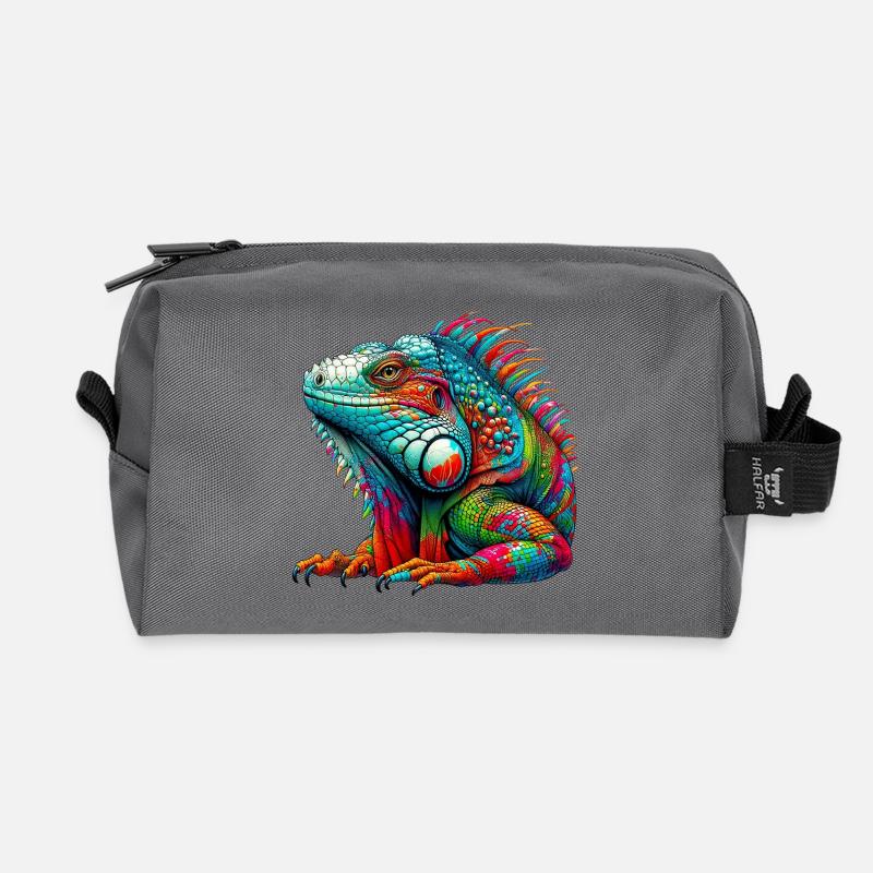 Leguan - Recycelte Kulturtasche - Anthrazit
