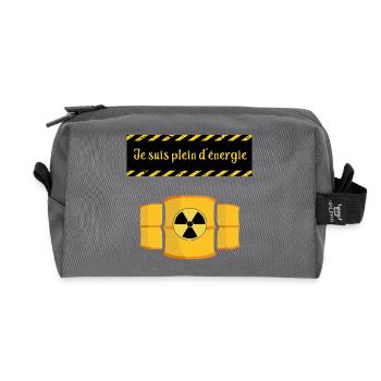 I'm full of energy - Recycled Toiletry Zip Bag - anthracite - Front