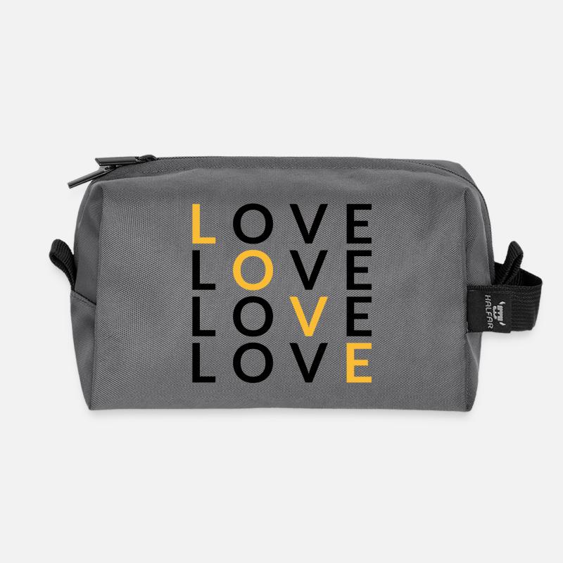 4 LOVE yellow - Recycelte Kulturtasche - Anthrazit