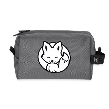 Little Fox (Black & White) - Recycled Toiletry Zip Bag - anthracite - Front