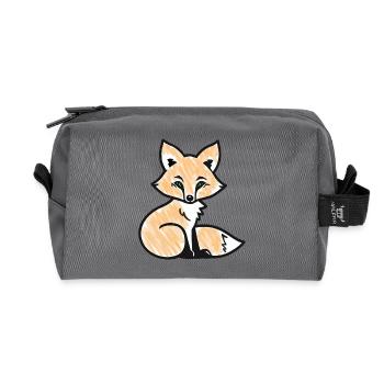 Renard roux (noir) - Trousse de toilette en tissu recyclé - anthracite - Devant