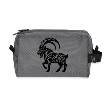 Capricorn Tattoo Style - Recycled Toiletry Zip Bag - anthracite - Front