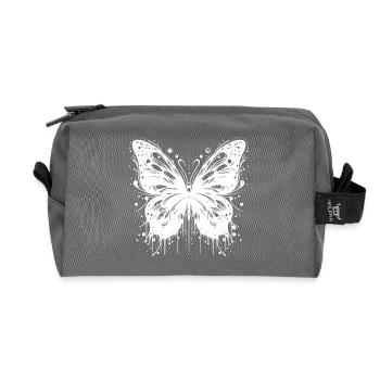 Hübscher Tattoo Kinder Style Schmetterling - Recycelte Kulturtasche - Anthrazit - Vorne