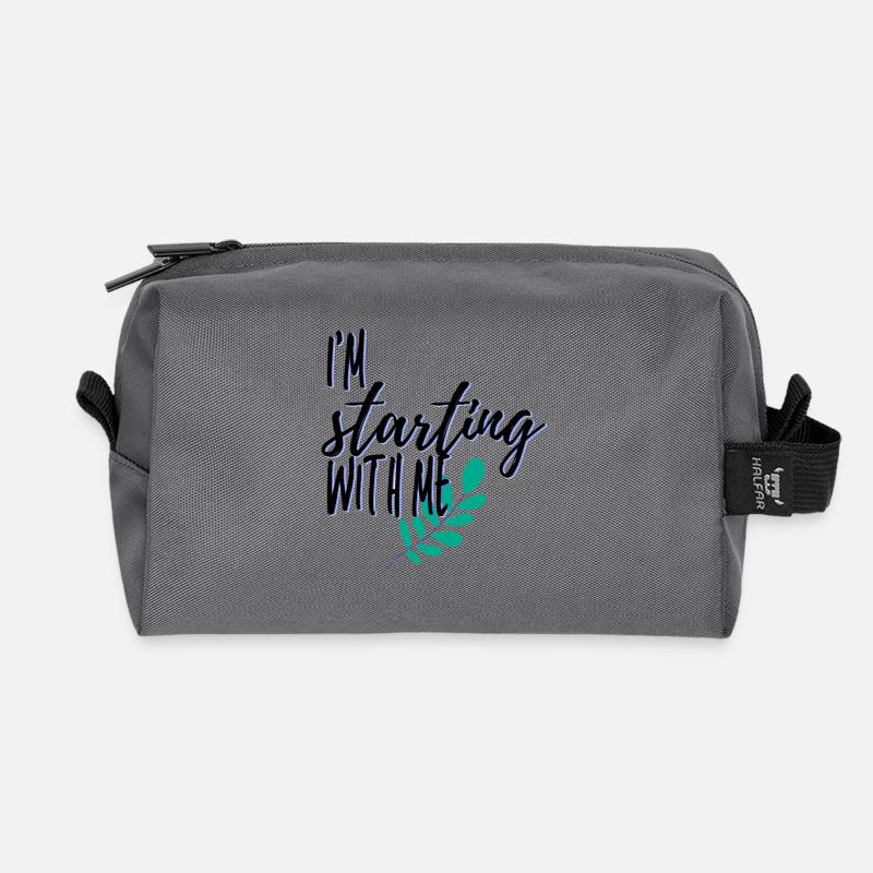 I m starting with me - Recycelte Kulturtasche - Anthrazit