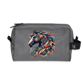 Pferd - Recycelte Kulturtasche - Anthrazit - Vorne