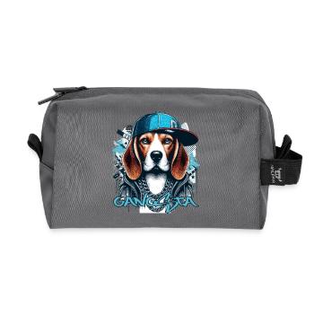 Beagle Gangsta Hund Cappy Geschenk - Recycelte Kulturtasche - Anthrazit - Vorne