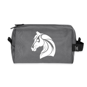 Eleganter Pferdekopf - Recycelte Kulturtasche - Anthrazit - Vorne