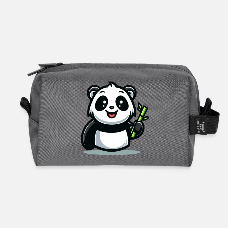 Panda-Snackzeit: Der Bambusfresser - Recycelte Kulturtasche - Anthrazit