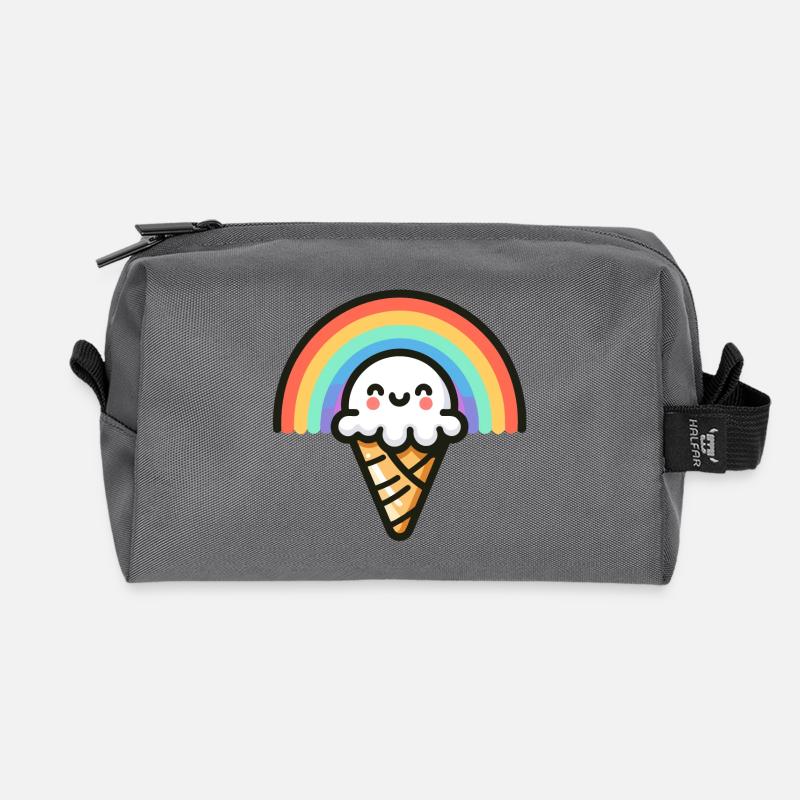Rainbow Scoop : l’arc le plus doux - Trousse de toilette en tissu recyclé - anthracite