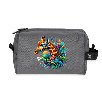 Giraffe - Recycelte Kulturtasche - Anthrazit - Vorne
