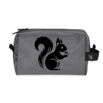 Silhouette d’écureuil minimaliste avec écrou - Trousse de toilette en tissu recyclé - anthracite - Devant