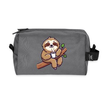 Sloth Sipper: Die gemütliche Liege - Recycelte Kulturtasche - Anthrazit - Vorne