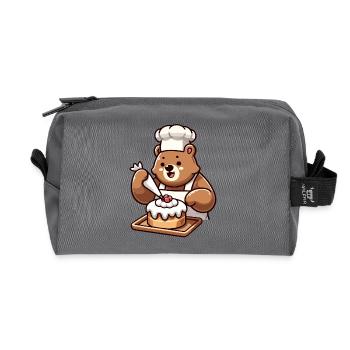 Baker Bear : Le charmeur de gâteaux - Trousse de toilette en tissu recyclé - anthracite - Devant