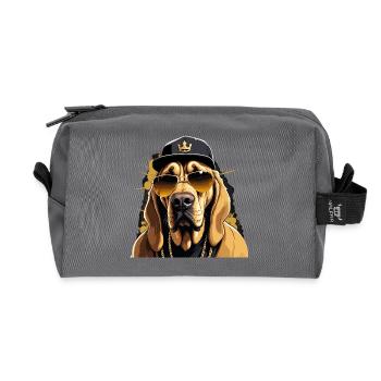 Bloodhound Gangsta Gangster Hund Geschenk - Recycelte Kulturtasche - Anthrazit - Vorne