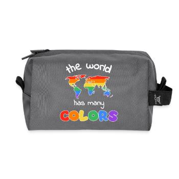 Regenbogenweltkarte der Vielfalt - Recycelte Kulturtasche - Anthrazit - Vorne