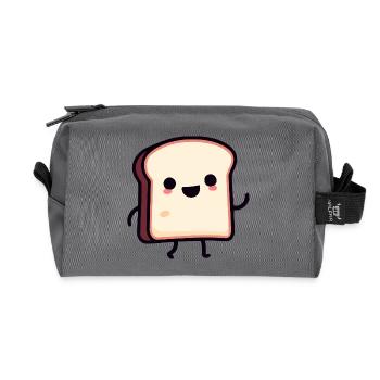 Toasty Buddy: Die lächelnde Scheibe - Recycelte Kulturtasche - Anthrazit - Vorne