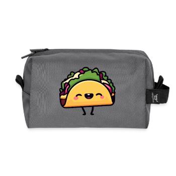Fröhlicher Taco Toon - Recycelte Kulturtasche - Anthrazit - Vorne