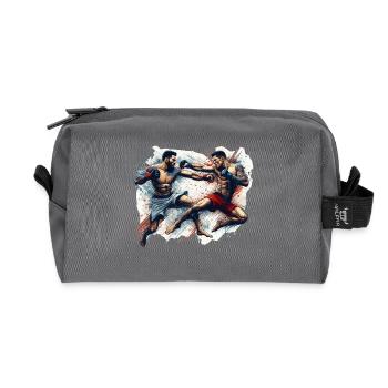 MMA Arts martiaux mixtes Combat Combattant Boxe Gesch - Trousse de toilette en tissu recyclé - anthracite - Devant