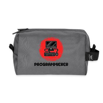 Développeur, Programmeur, Coden, Informatique - Trousse de toilette en tissu recyclé - anthracite - Devant