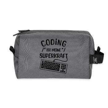 Développeur de déclaration de code informatique Computergeek - Trousse de toilette en tissu recyclé - anthracite - Devant