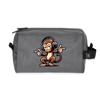 The Mix Master Monkey - Recycled Toiletry Zip Bag - anthracite - Front