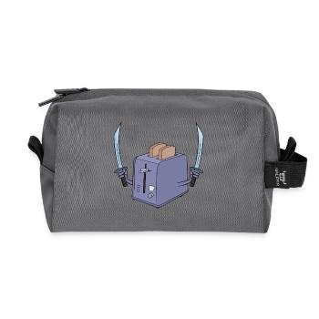 Toaster und das Schwert - Recycelte Kulturtasche - Anthrazit - Vorne