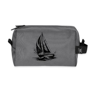 Schickes Segelboot unter Segel Splash Wellengang - Recycelte Kulturtasche - Anthrazit - Vorne