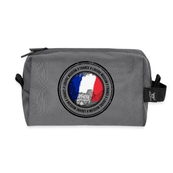 Paris Flag Circle: Louvre Sketch - Recycled Toiletry Zip Bag - anthracite - Front