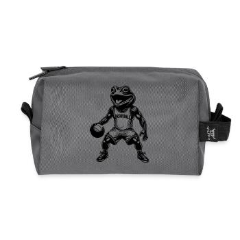 Funny Basketball Training Competition Frog - Recycled Toiletry Zip Bag - anthracite - Front