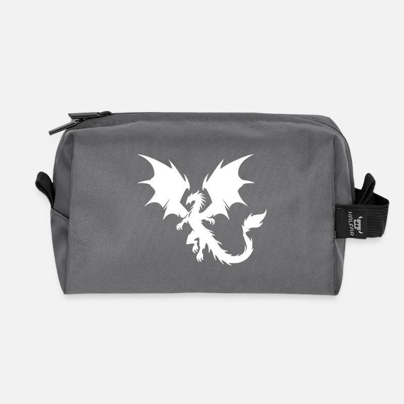 Fliegender Drache mit riesigen Schwingen - Recycelte Kulturtasche - Anthrazit