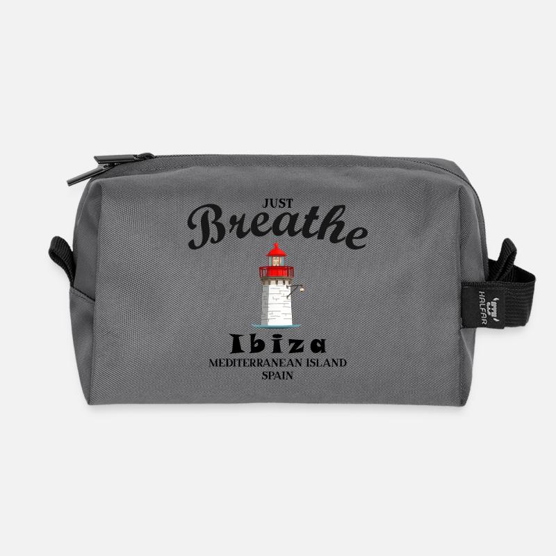 Ibiza Leuchtturm am Hafen, Durchatmen, Spanien - Recycelte Kulturtasche - Anthrazit