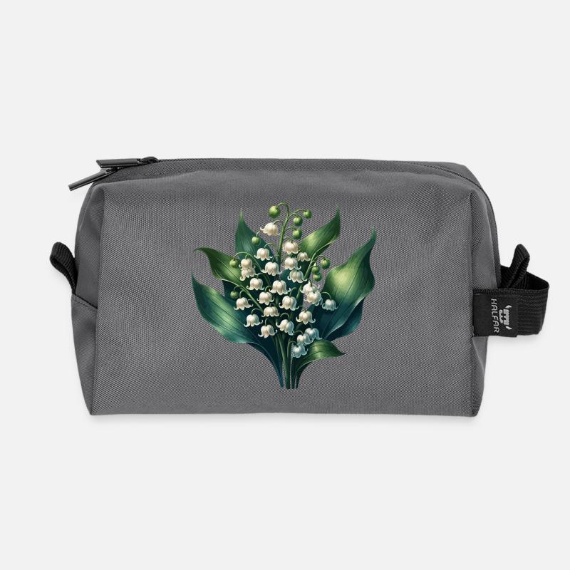 Maiglöckchen - Recycelte Kulturtasche - Anthrazit