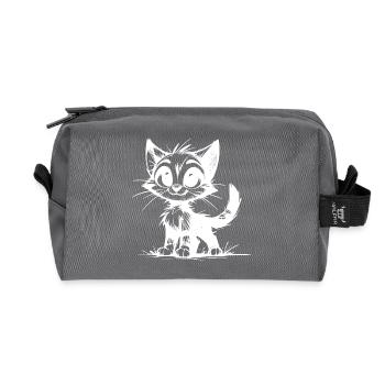 Cats Baby Pencil Drawing - Recycled Toiletry Zip Bag - anthracite - Front