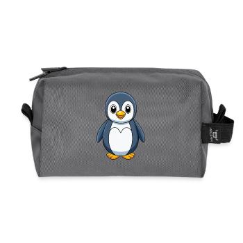 Penguin Cute Mascot Cartoon Character Kawaii - Recycled Toiletry Zip Bag - anthracite - Front