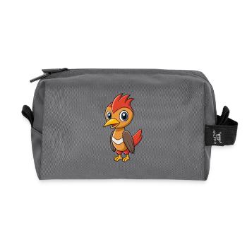 Woodpecker Cute Mascot Cartoon Character Kawaii - Recycled Toiletry Zip Bag - anthracite - Front